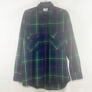 Unisex Blue Plaid Wool Blend Shacket-Shirt Size Medium